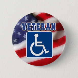 Gehandicapte Veteran USA Ronde Button 5,7 Cm