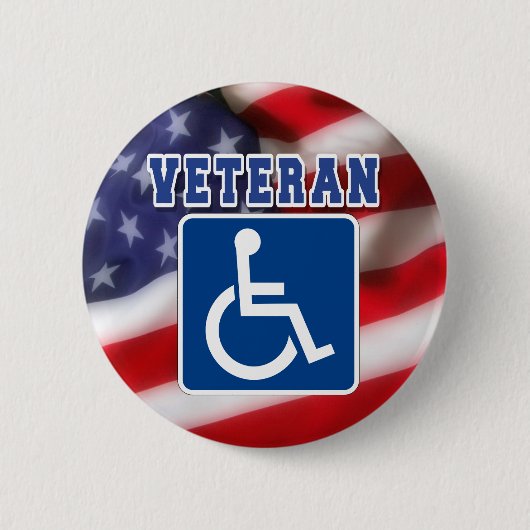 Gehandicapte Veteran USA Ronde Button 5,7 Cm (Voorkant)