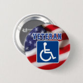Gehandicapte Veteran USA Ronde Button 5,7 Cm (Voorkant /achterkant)