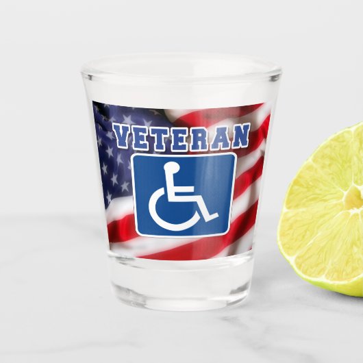 Gehandicapte Veteran USA Shot Glas (Voorkant)