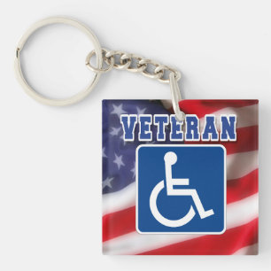 Gehandicapte Veteran USA Sleutelhanger