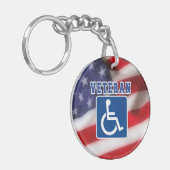 Gehandicapte Veteran USA Sleutelhanger (Voorkant Links)