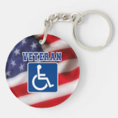 Gehandicapte Veteran USA Sleutelhanger (Achterkant)