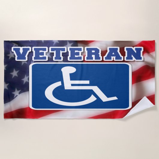 Gehandicapte Veteran USA Strandlaken (Voorkant)