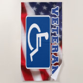 Gehandicapte Veteran USA Strandlaken (Voorkant)