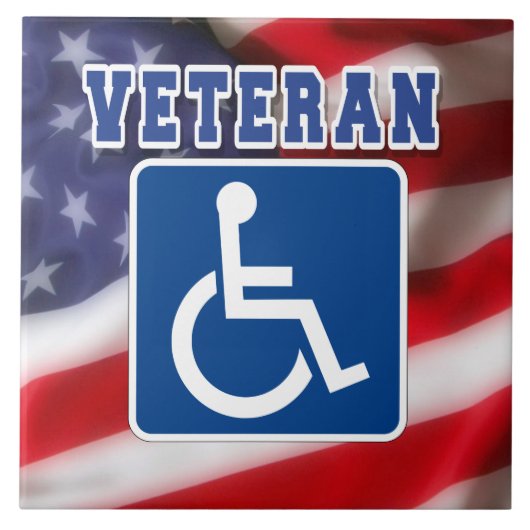 Gehandicapte Veteran USA Tegeltje (Voorkant)