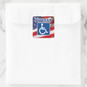 Gehandicapte Veteran USA Vierkante Sticker (Tas)