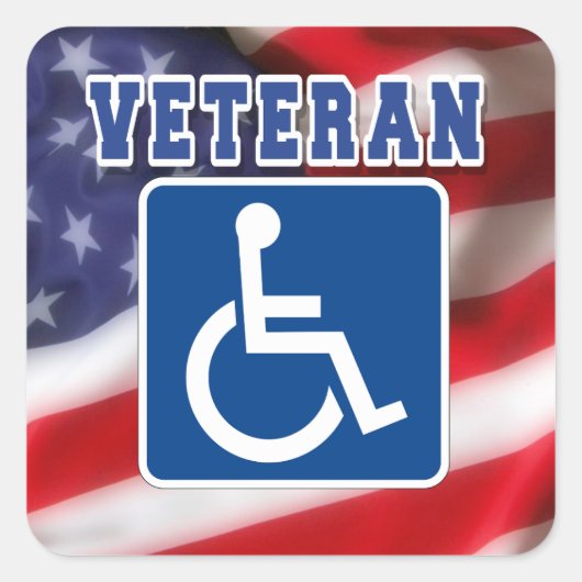 Gehandicapte Veteran USA Vierkante Sticker (Voorkant)