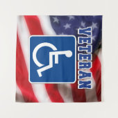 Gehandicapte Veteran USA Wandkleed (Voorkant (horizontaal))