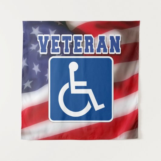 Gehandicapte Veteran USA Wandkleed (Voorkant)