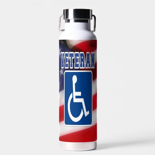 Gehandicapte Veteran USA Waterfles (Voorkant)