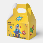 Gehandicapte vliegsuperheld rolstoel Fun Birthday Bedankdoosjes (Achterkant)