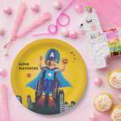 Gehandicapte vliegsuperheld rolstoel Fun Birthday Papieren Bordje (Feest)