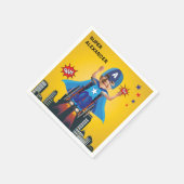 Gehandicapte vliegsuperheld rolstoel Fun Birthday Servet (Hoek)