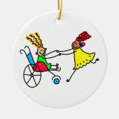 Gehandicapte vrienden keramisch ornament (Voorkant)