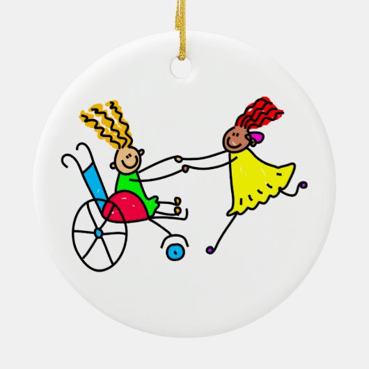 Gehandicapte vrienden keramisch ornament (Achterkant)