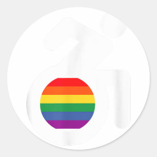 Gehandicapten en homo LGBT Rolstoel Ronde Sticker