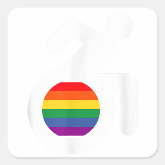 Gehandicapten en homo LGBT Rolstoel Vierkante Sticker