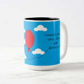 Gehandicapten en vertrouwen: blauw tweekleurige koffiemok (Voorkant rechts)