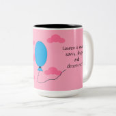 Gehandicapten en vertrouwen: roze tweekleurige koffiemok (Voorkant rechts)