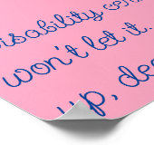 Gehandicapten houden je niet omlaag poster (Hoek)