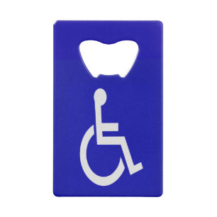 Gehandicapten met een handicap creditkaart flessenopener