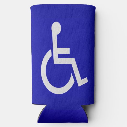 Gehandicapten met een handicap seltzer blikjeskoeler (Achterkant)