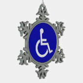 Gehandicapten met een handicap tin sneeuwvlok ornament (Links)