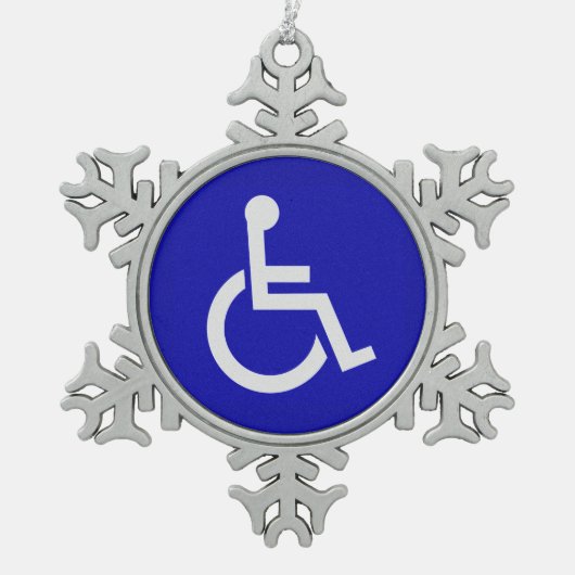 Gehandicapten met een handicap tin sneeuwvlok ornament (Voorkant)