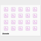Gehandicapten stijlvol symbool roze ronde sticker (Vel)