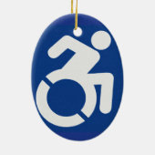 Gehandicapten teken Modern Keramisch Ornament (Achterkant)