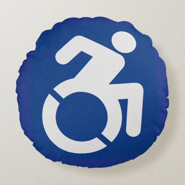 Gehandicapten teken Modern Rond Kussen (Voorkant)
