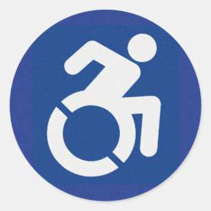 Gehandicapten teken Modern Ronde Sticker