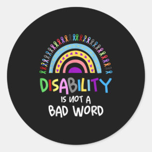 Gehandicapten zijn geen slecht woord, ongeschikt v ronde sticker