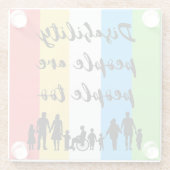 Gehandicapten zijn ook mensen glazen onderzetter (Achterkant)