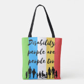 Gehandicapten zijn ook mensen tote bag (Achterkant)