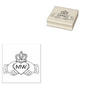 Gehandsigneerde Kroon Hart Handen Rubberstempel (Gestempeld)