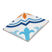 Geharmoniseerde groene en gele toontegels tegeltje (Zijkant)