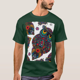 Geharmoniseerde oerwoudbomen met bloemen t-shirt