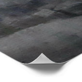 Geharmoniseerde roze bloemen zwarte bladeren Abstr Poster (Hoek)