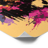 Geharnaste ridder op paard verfspat graphics Pos Poster (Hoek)