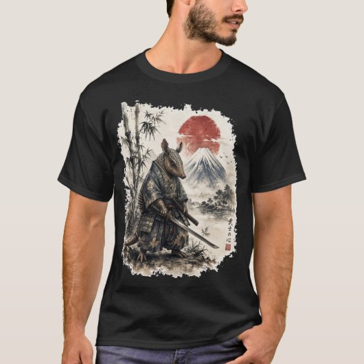 Geharnaste Samurai Gordeldier T-shirt (Voorkant)