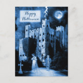 Gehaunted Castle Gothic Happy Halloween Briefkaart (Voorkant)