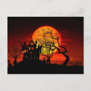 GEHAUNTEERDE NACHT, GEHAOND HUIS! (Halloween) ~ Briefkaart