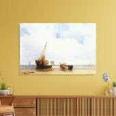 Gehavende schepen en een wagon nabij Trouville, c. Canvas Afdruk (Insitu (Woonkamer))