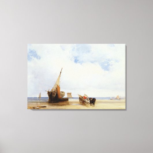 Gehavende schepen en een wagon nabij Trouville, c. Canvas Afdruk (Voorkant)