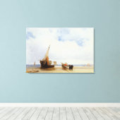 Gehavende schepen en een wagon nabij Trouville, c. Canvas Afdruk (Insitu (Houten vloer))