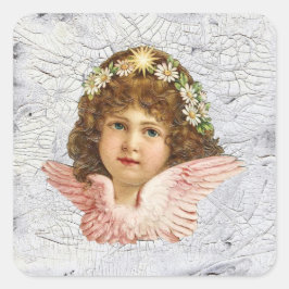 Geheel engel vierkante sticker