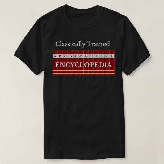Geheel getrainde Encyclopedia originele zoekmachin T-shirt (Design voorkant)