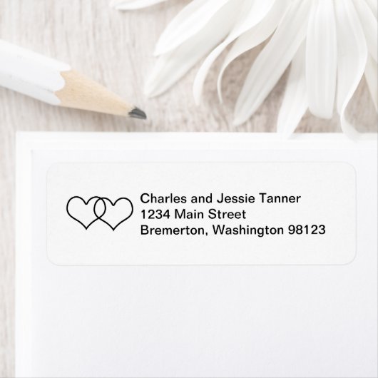 Geheel interlocked harten - zwart en wit etiket (Insitu)